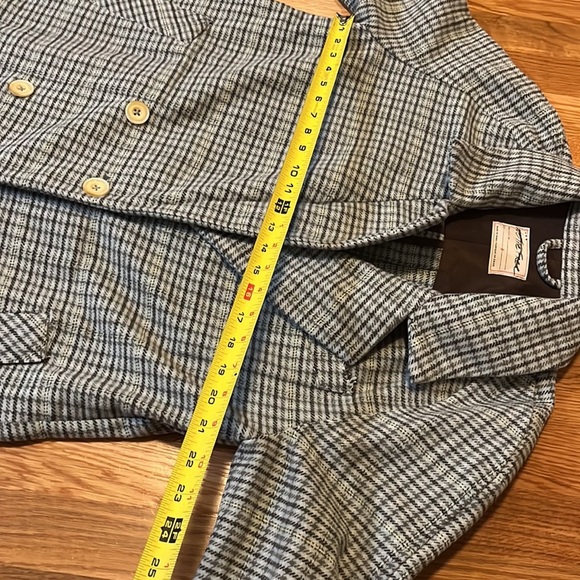 Free People Plaid Wool Trench Coat NWT Small - Picture 12 of 17